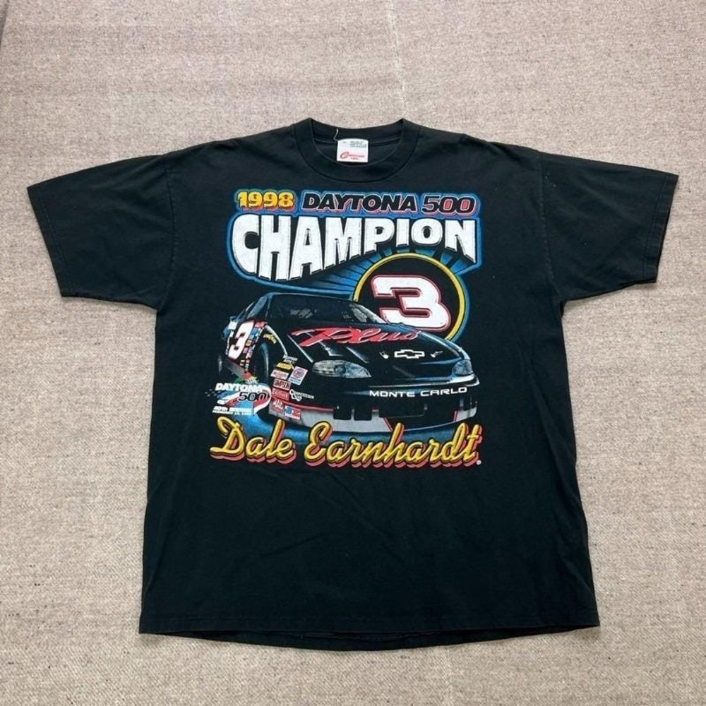 Vintage Dale‎ Earnhardt Shirt Mens XL Black 1990s Nascar Daytona 500